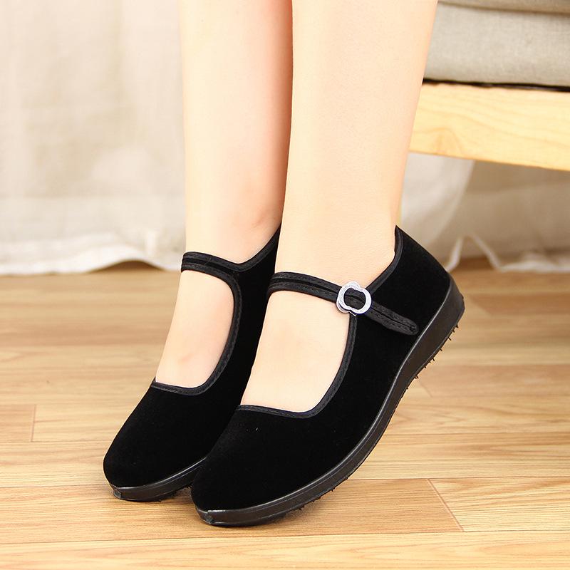 2025 Новый стиль Этнические Тканевые туфли Старый Пекин для женщин - Удобная обувь для танцев и работы для пожилых мам