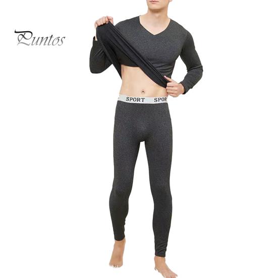 2 шт./компл., мужское зимнее термобелье, комплект длинных трусов, плюс размер, V-образный вырез, облегающий эластичный флис, сохраняет тепло, толстая термо-домашняя одежда, пижамный комплект