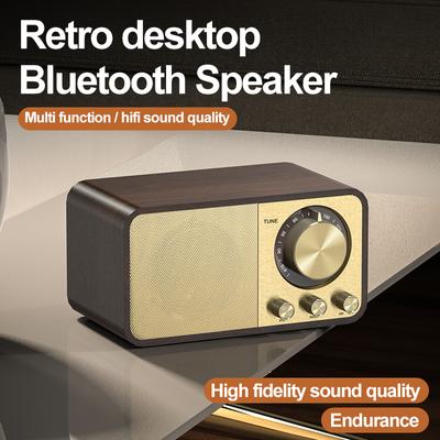 2022 Новый уличный портативный динамик, настольный ретро беспроводной Bluetooth-динамик, FM-радио, Hi-Fi стерео сабвуфер, поддержка TF-карты, AUX