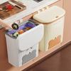 Wall Mounted Garbage Bin with Lid Large Capacity Easy To Install Cabinet Door Trash Can Food Garbage Holder