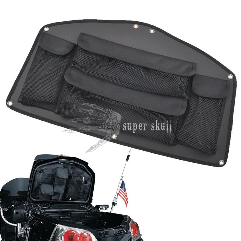 Motorcycle Black Trunk Lid Organizer Bag Tool Bag Inner Luggage Net 4 Pockets For Honda Glod Wing 1800 Goldwing GL1800 2001-2017