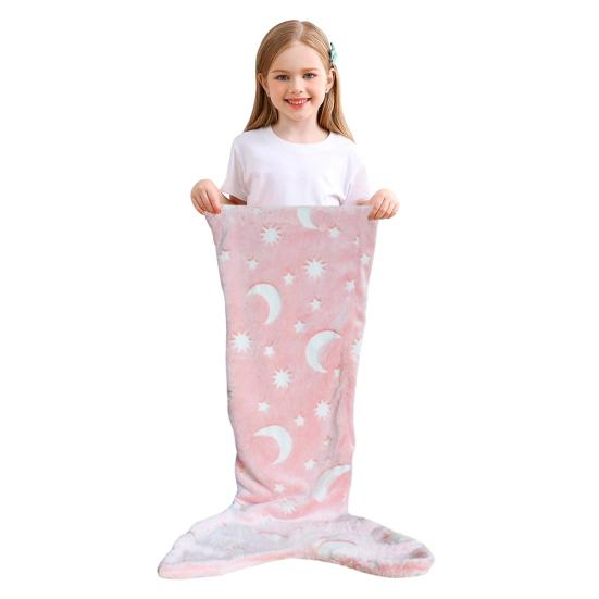 Одеяло «Хвост русалки», спальный мешок, мягкий фланелевый, светящийся в темноте, носимый спальный мешок, реквизит для фотосъемки, одеяло для домашнего детского сада