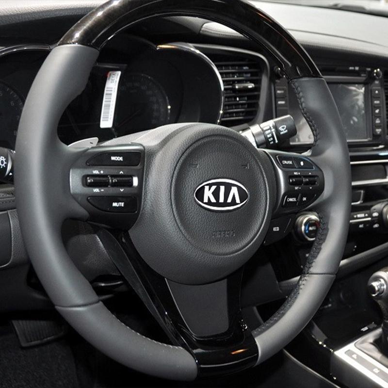 AXADSN1 ABS Car Steering Wheel Logo Emblem Sticker Decals For KIA GT Sportage Ceed Sorento Cerato Optima Picanto Rio Soul k5 Stonic K4