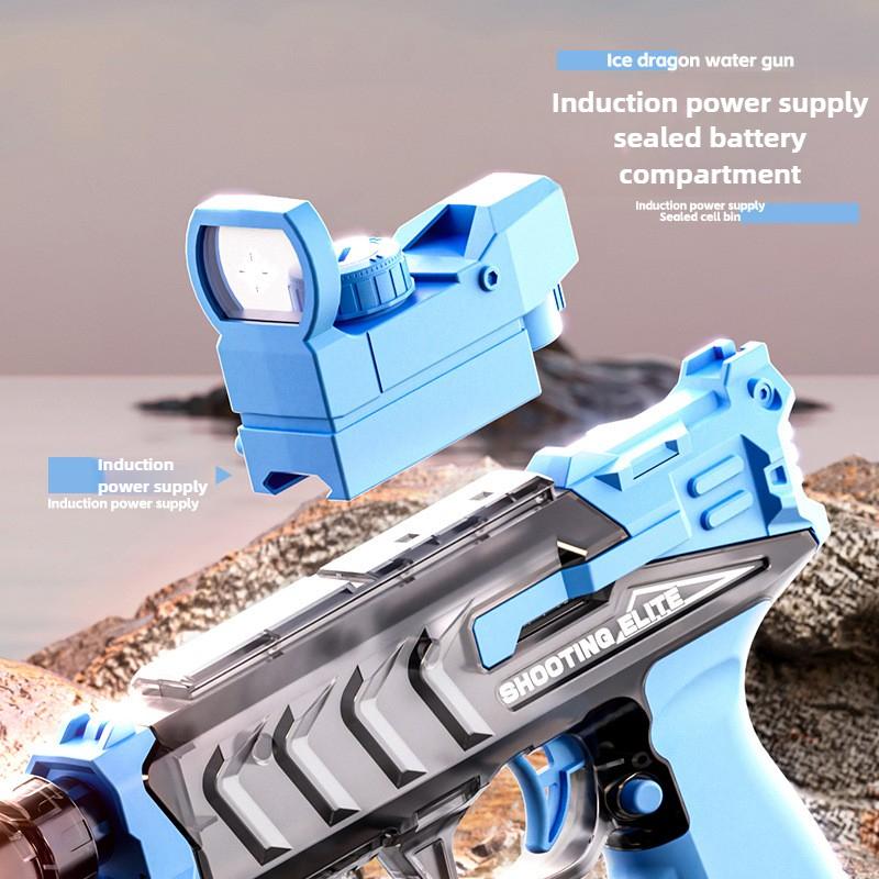 Электрический водяной пистолет высокого давления с эффектом имитации пламени, автоматическая непрерывная стрельба, летняя игрушка для бассейна на открытом воздухе для детей и взрослых