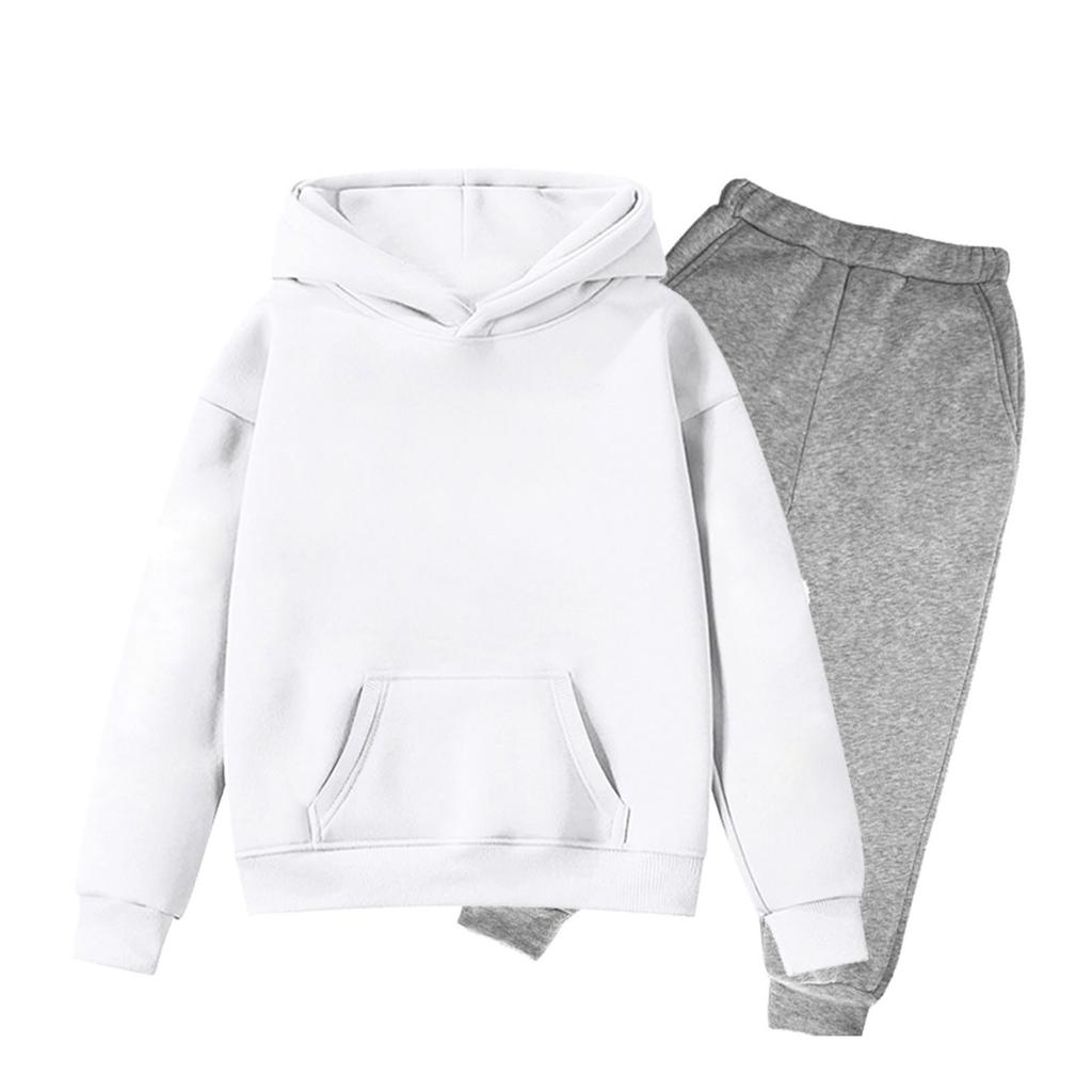 Children's Solid Color Sweatshirt Set (pants + Top)