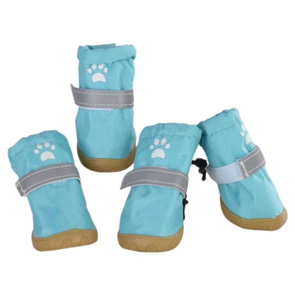 4pcs/set Anti-slip Pet Dog Shoes Waterproof Pet Rain Shoes Adorable Puppy Booties Small Medium Dog