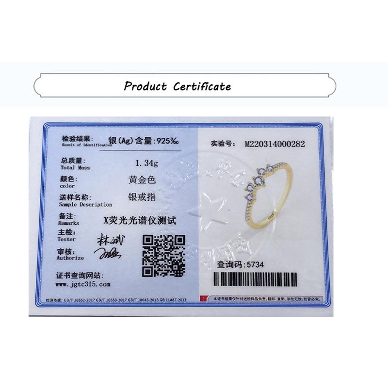 Fashion 18K Gold Geometric Circle Couple Ring For Women Small Diamond Crystal Genuine Sterling Silver Gift Jewelry