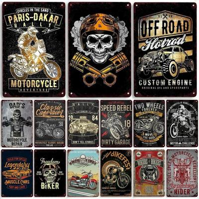 Винтажный плакат со скоростью мотоцикла, металлический знак, жестяная табличка для гаража, клуба, человека, пещерного бара, паба, поделки, байкерская настенная декоративная тарелка
