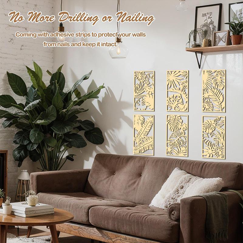 1PC 3D Wooden Palm Leaf Wall Decor Tropical Wall Decor Vintage Wooden Leaf Plant Minimalist