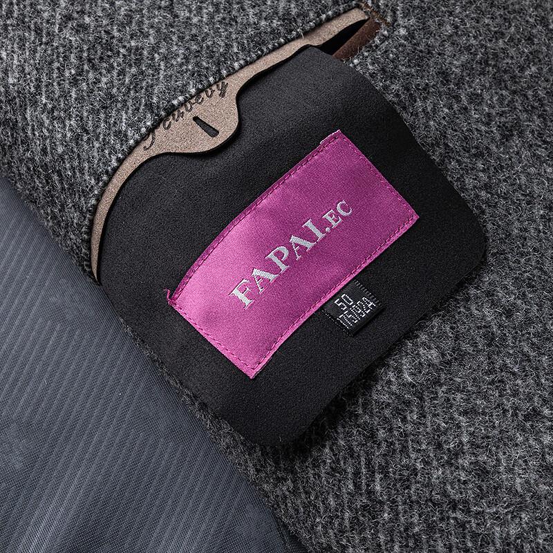 Мужское полупальто FAPAI из смесовой шерсти средней длины