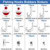 160Pcs Fishing Accessories Tackle Kit Included Fishing Hooks Bobbers Swivels Sinker Weight Fishing Gear Equipment for Bass Trout