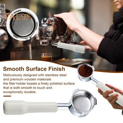 Портафильтр из нержавеющей стали, бездонный, 51 мм, ручка для кофе с гладкой поверхностью, пищевой сорт, легко чистится, универсальный портфильтр, совместимый с эспрессо