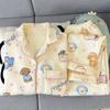 Spring new air cotton pajamas women's season interlayer warm cartoon suit autumn and winter casual loungewear real shot
