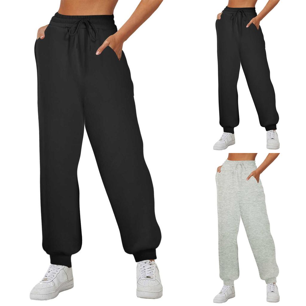 Удобные спортивные штаны с высокой посадкой для женщин, эластичные, мягкие, повседневные брюки с эластичным поясом, джоггеры для фитнеса
