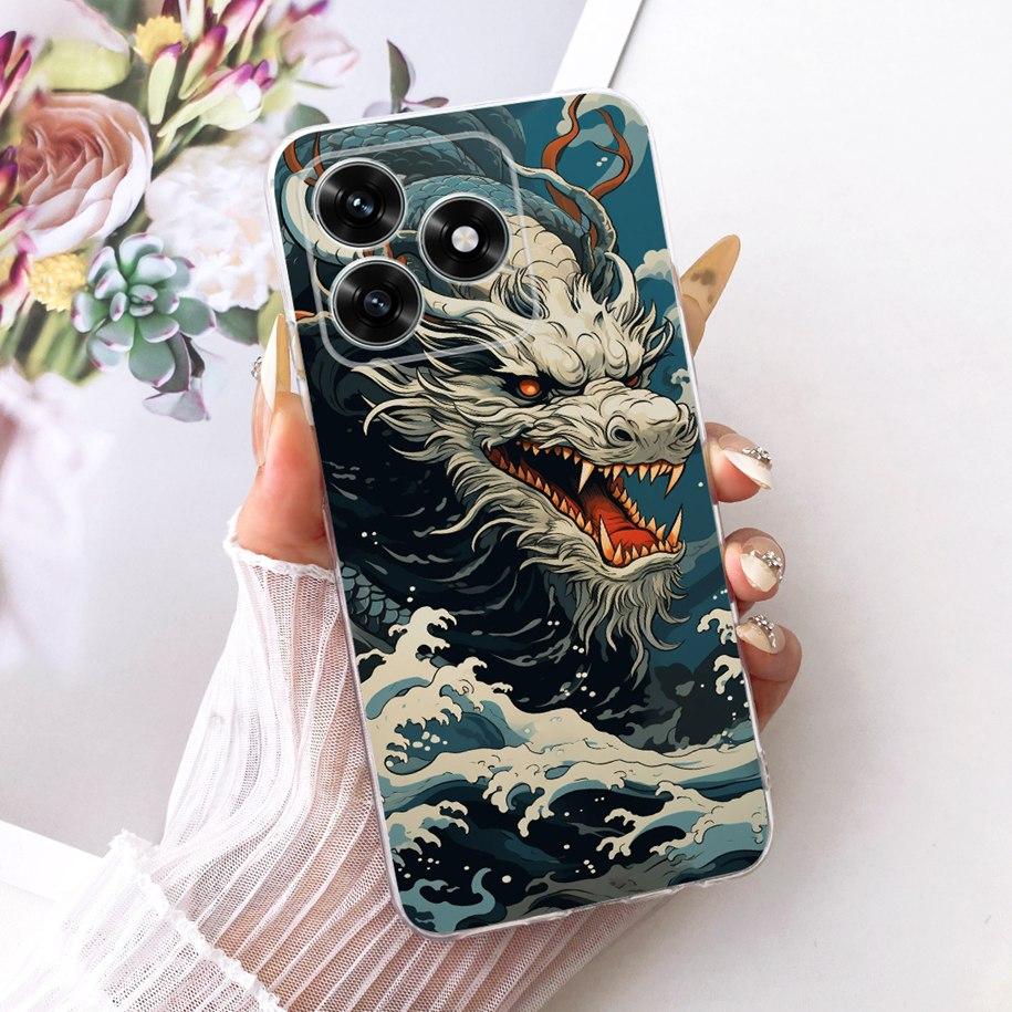 Чехол для Honor X5c Plus NLA-LX1 NLA-LX2P Funda Крутой Дракон Тигр Волк Лев Мультяшный Мягкий Силиконовый Бампер Для Honor X5c X 5C Coque