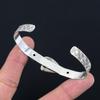 Natural Dendrite Tiger Gemstone Bangle Adjustable 925 Sterling Silver Jewelry