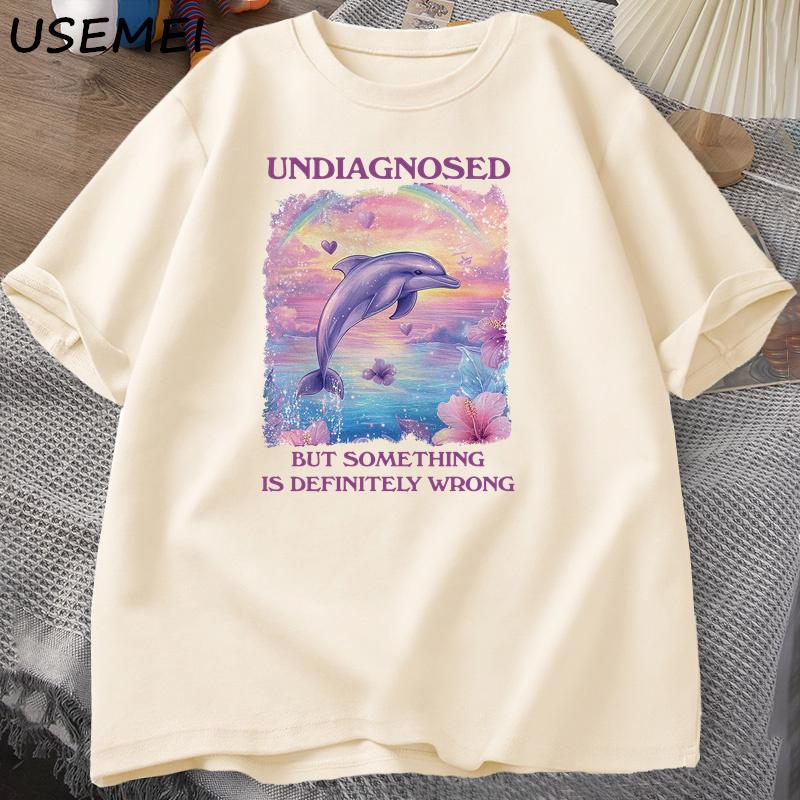 Undiagnosed But Something Is Wrong Tshirts Unisex Casual Cotton Short Sleeve Tshirt Harajuku Graphic T Shirts Streetwear Tees