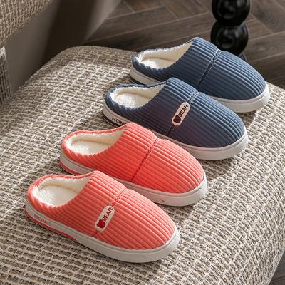 Вертикальная полоса английские хлопковые тапочки домашние теплые плюшевые тапочки для пары хлопковая обувь модный плюшевый хлопковый моп