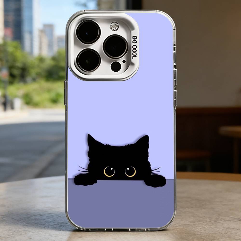 Black Cat  Hard Phone Case for IPhone 16 15 14 13 12 11 Pro Max Plus16E X XR XS Max shockproof Full Cover