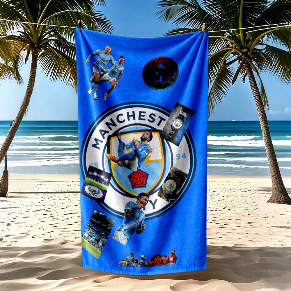 Manchester City Beach Towel Soft Durable Quickdry Comfortable Lightweight Suitable For Swimming Gym Camping Yoga Vacation