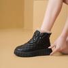 Женские теплые зимние ботинки на флисовой подкладке - Универсальные зимние хлопковые модные короткие ботинки