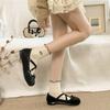 Black Retro French Flat-soled Single Shoes Women's 2025 New Spring Shallow Mouth Ballet Versatile Skirt Mary Jane Shoes
