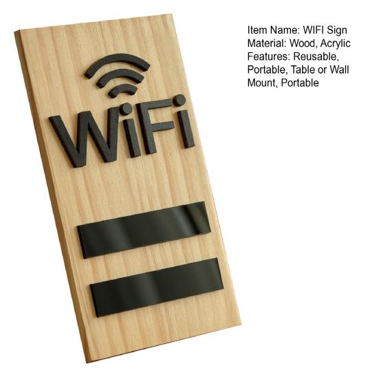 Деревянная табличка WIFI для стола, табличка с паролем WIFI, доска для отображения беспроводной сети