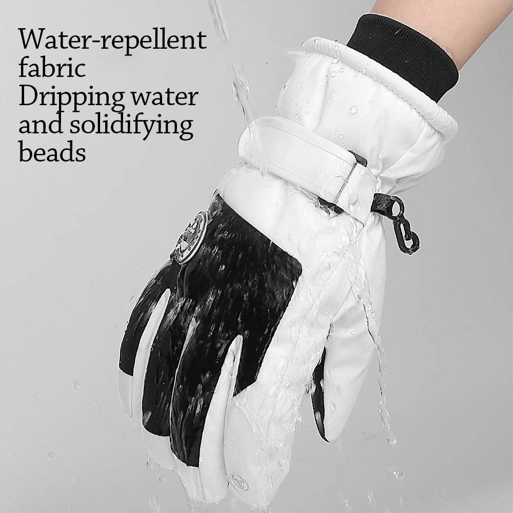 Velvet Cycling Gloves Waterproof Hands Cover Elegant Winter Skiing Gloves  Outdoor