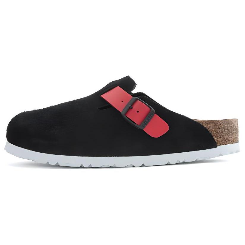 Birkenstock Бостон Замша / БиркоФлор 'Черный / Активный Красный' Женские 1025939