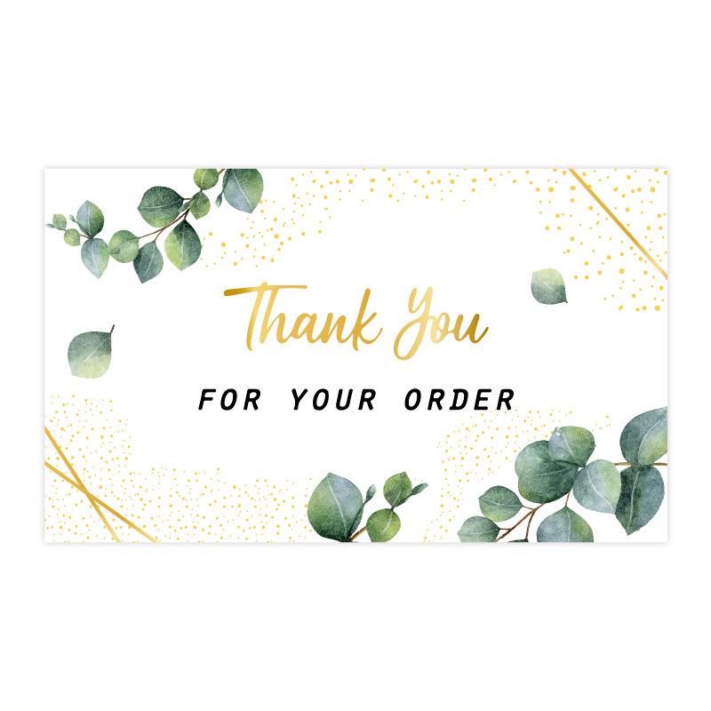 Black Thank You Greeting Cards, 50 Sheets/Pack