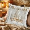 1/4Pcs 45x45CM Christmas Linen Throw Pillow Cover Santa Claus Snowman Reindeer Xmas Tree Pillow Case Living Room Bedroom Sofa Bed Square Cushion Cover