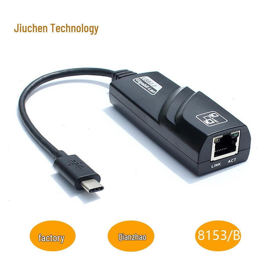 100-метровый гигабитный USB-адаптер Ethernet, USB в RJ45, без драйверов, с портом Type-C
