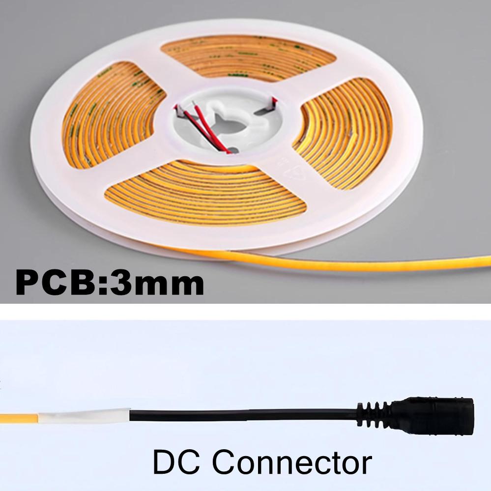 3MM Ultra Thin COB LED Strip 5V Colorful Dimmable 3000K 4000K 6000K High Density Flexible Light 400LEDs for DIY Home Decor Lamp