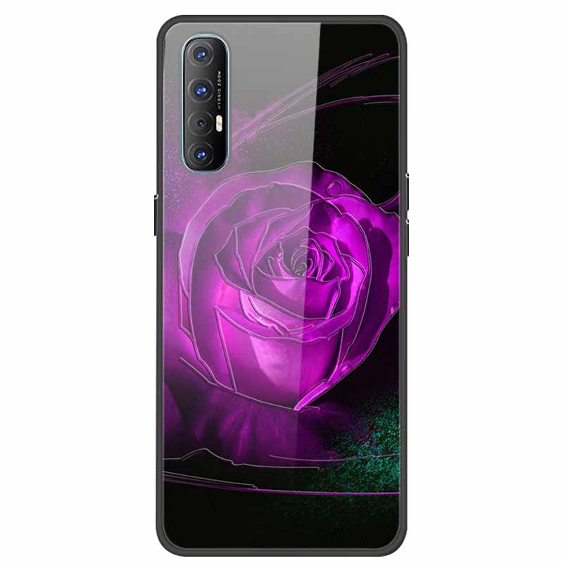 Tempered Glass Case For Oppo Reno 3 Pro 5G Case 6.5" Hard Phone Back Cover Soft Bumper For Oppo Reno3 Pro Case Funda Para PCRM00