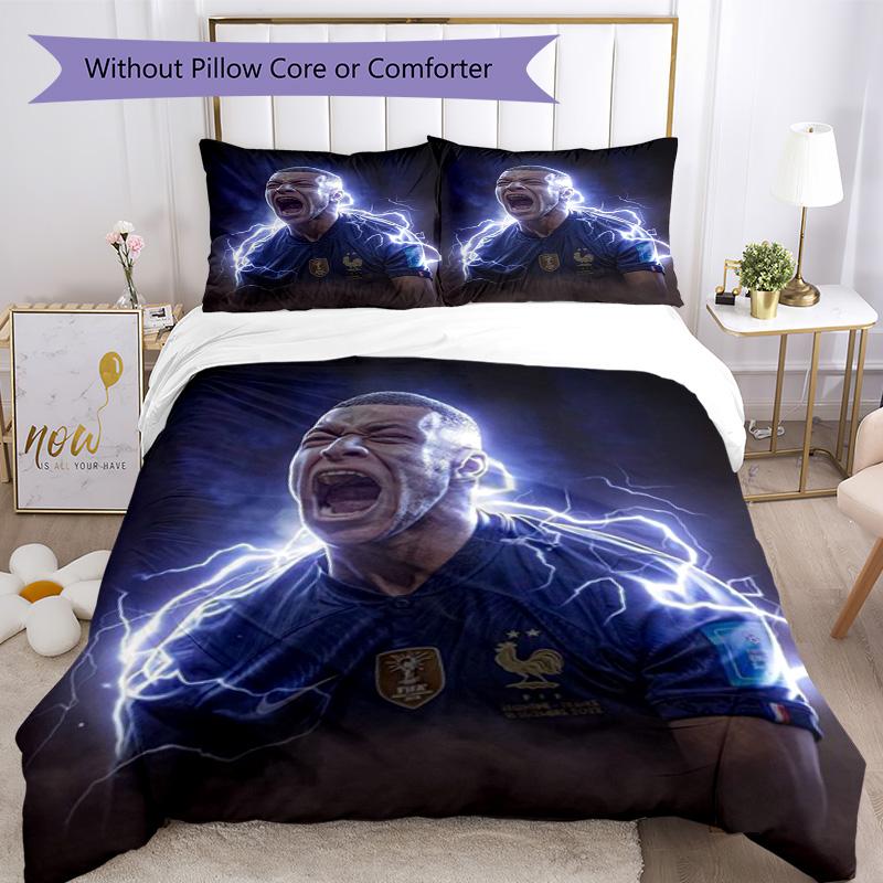 Star Player Kylian Mbappé Bedding Set Perfect for Dormitory Machine Washable Christmas Gift