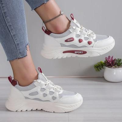 Повседневные кроссовки для бега Мода Фитнес Спорт Женская обувь Весна и Осень Дышащая сетчатая обувь Удобные кроссовки для пробежек