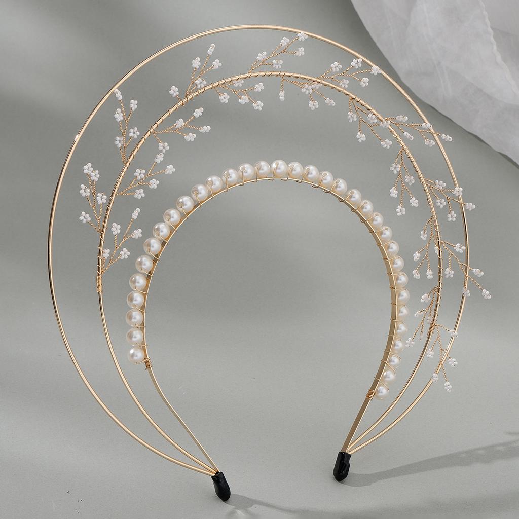 New Madonna Halo Hair Crown Handmade Pearl Funny Dressing Headwear Retro Lolita Crown Headband