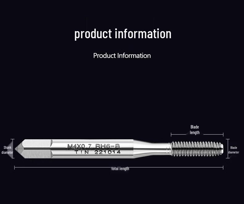 Japan Import Titanium Plated Extrusion Tap for Stainless Steel & Aluminum - Sizes M1-M8