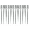 VidaXL Ground Stakes 12 Pcs Silvery 7x7x75 Cm Galvanized Steel
