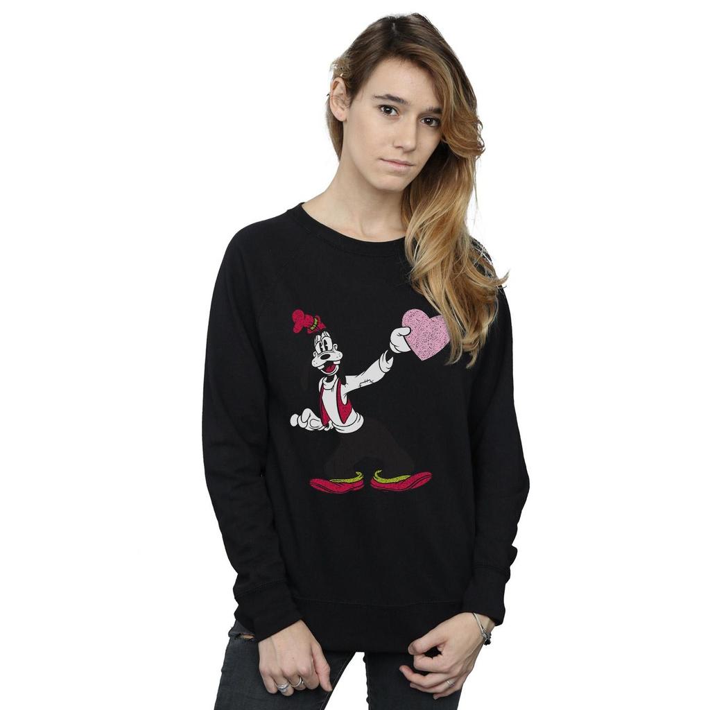 Disney Womens/Ladies Goofy Love Heart Sweatshirt