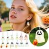 Halloween Luminous Resin Earrings, Three-dimensional Pumpkin Corn Candy Pendant, Heart-shaped Earrings.