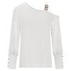 Womens Long Sleeve Blouse Shirts Solid Color Pullover T-shirts Sexy Off-shoulder Y2k Top