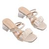 Square Pearl Chunky Beautiful 5 Sandals That Looks Middle Beautiful Easy To Easy To Walk Looks For Short Ivory [J-Scott] Women's Sandals, Mules, Toe,