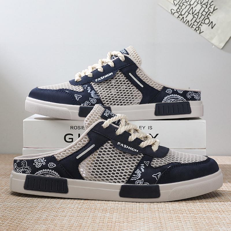 Мужская спортивная обувь Летние мюли с открытой спиной Повседневные сандалии Сабо Кроссовки в уличном стиле Студенческие тапочки Большие размеры