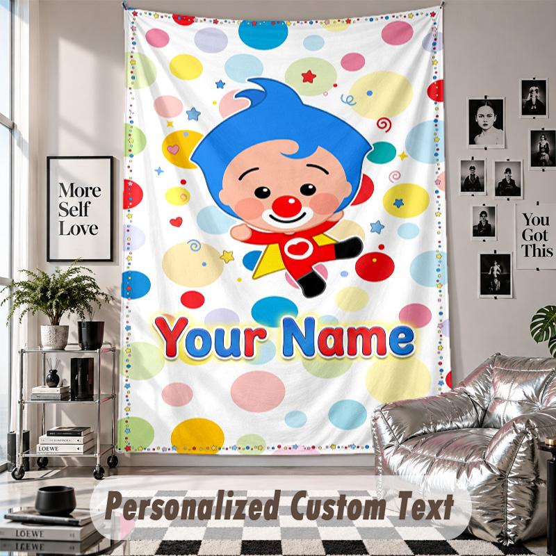 Wall Hanging Tapestry With Custom Name & Text, El Payaso Plim Plim Decorative Tapestry For Bedroom