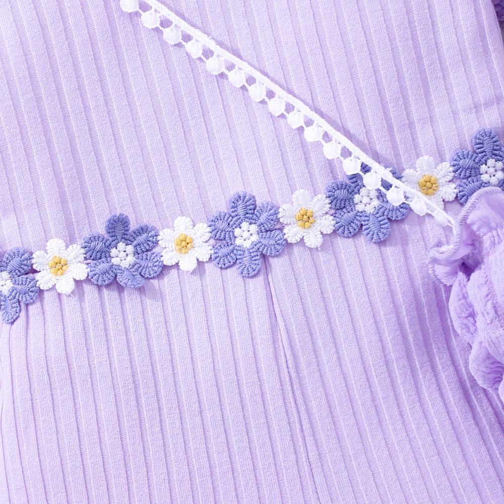 2-7Y Children's Bubble Sleeve Bodysuit Crossed Back Bodysuit Children's Short Sleeve