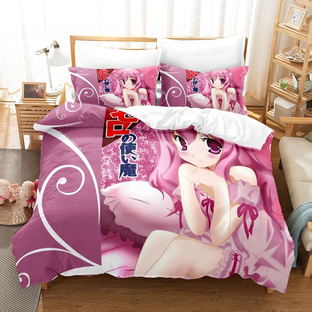 Новый аниме The Familiar of Zero Постельное белье Single Twin Full Queen King Size Bed Set Adult Kid Bedroom Duvet cover Sets Anime Bed