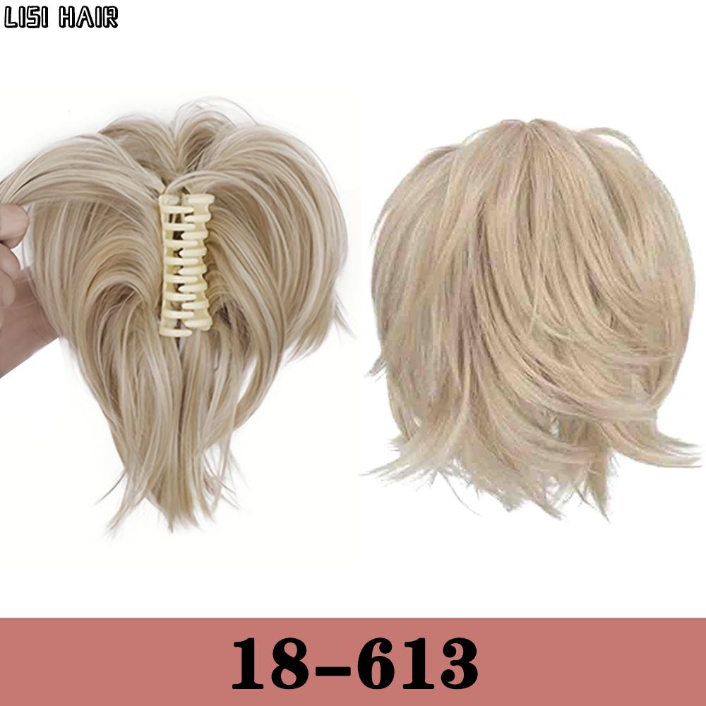 LISI HAIR Synthetic Messy Short Wavy Ponytail Wig Extensions Claw Wig For Effortless Style For Women