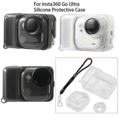 Прозрачный защитный чехол из ТПУ для Insta360 Go Ultra с веревкой от потери, прозрачный корпус, полное покрытие, защитная крышка для объектива, устойчивая к царапинам