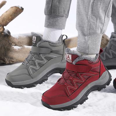 Плюшевые хлопковые туфли Женские теплые зимние ботинки Ботинки с высоким голенищем Мужские зимние нескользящие уличные ботинки для ходьбы и пеших прогулок